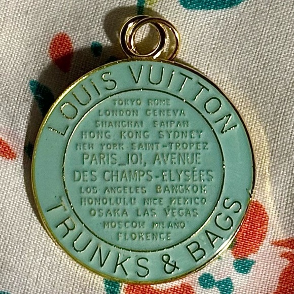 Louis Vuitton Trunks and Bags Teal Enamel Pendant! - Picture 3 of 4